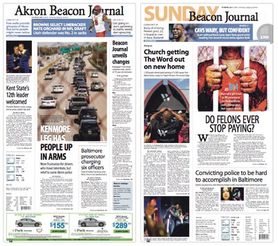 Beacon journal - The Beacon Journal can't confirm the sequence of events in the video at this time. Read the full article here. Protests have popped up around Akron after a special grand jury decided Monday that the eight Akron police officers involved in the shooting death of Jayland Walker last summer would not face criminal …